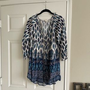 VICI Collection Blue & Purple Ruffled Top